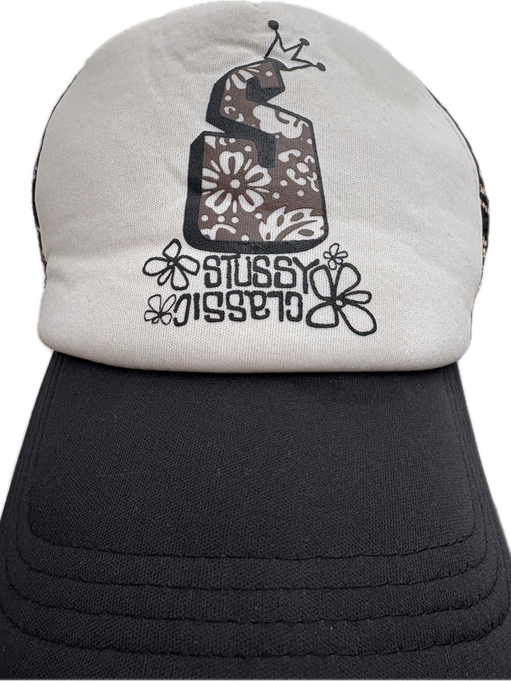 Stussy Classic Crown Logo Floral Mesh Trucker Hat